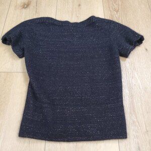 MARC BY MARC JACOBS Sweater Black Sparkle Stretch Cropped Size XS Angora Blend